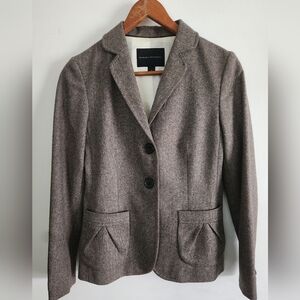 banana republic wool Herringbone Jacket Blazer Womens Size 2 Brown
